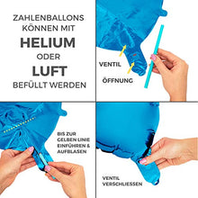Carica l'immagine nel visualizzatore di Gallery, envami Palloncini Compleanno 4 Anni Blu 101 CM I Palloncino Numero 4 4