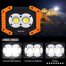 Carica l&#39;immagine nel visualizzatore di Gallery, Portatile Lampada da Lavoro 20W, 6400mAh con Batteria Ricaricabile Nero