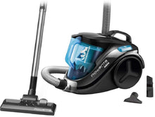 Carica l&#39;immagine nel visualizzatore di Gallery, Rowenta RO3731 Compact Power Cyclonic Classic+, Aspirapolvere a Traino senza Sacco, Tecnologia Ciclonica, Capacità  1.5 L, Blu/Nero 49x29x34cm