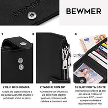 Carica l'immagine nel visualizzatore di Gallery, Bewmer Portafoglio Donna Pelle Novità 2019 Porta Carte Di Credito Black - Ilgrandebazar