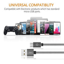 Carica l'immagine nel visualizzatore di Gallery, Gritin Cavo Micro USB, [3 Pezzi:1m,1.5m,2m] Nylon Intrecciato USB Grigio