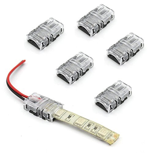 VIPMOON 10 Pack 2Pin LED Strip Connector per 2 pin 8mm Single Color 2835 3528 - Ilgrandebazar