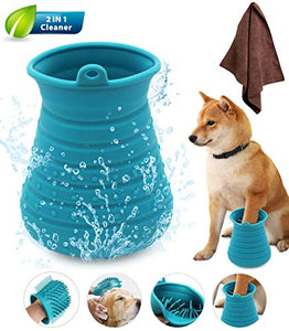 Idepet Pulisci Zampe Cane,Spazzola per Animali Domestici Portatile con Blu - Ilgrandebazar
