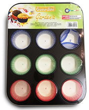 Carica l'immagine nel visualizzatore di Gallery, Guardini Gardenia, Stampo 12 muffins+60pirottini in carta, Acciaio con...