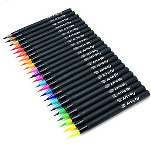 24 Brush Pen Set Pennelli Acquerello per Disegno Penne ad Acquerello... - Ilgrandebazar