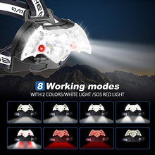Carica l'immagine nel visualizzatore di Gallery, Aerb [2020 New] Lampada da Testa, Torcia Frontale LED USB, 10 Super...