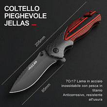 Carica l'immagine nel visualizzatore di Gallery, Jellas Coltello Pieghevole, 7Cr17 Soccorso Portatile di...
