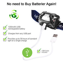 Carica l'immagine nel visualizzatore di Gallery, eecoo Lampada Frontale LED USB Ricaricabile 1200 mAh, Testa IPX4 8...