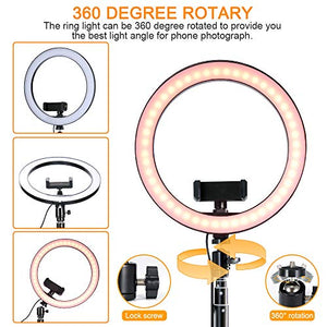Powstro Lampada selfie LED da 10,2 pollici,Flash ad anello con treppiede a...