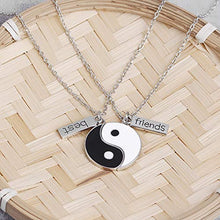 Carica l&#39;immagine nel visualizzatore di Gallery, Ciondolo catena Yin Yang Taichi argento per coppia coppia,2 pezzi collane... - Ilgrandebazar