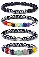 Carica l&#39;immagine nel visualizzatore di Gallery, Milacolato Bracciale in Ematite Chakra da 4 Paia Terapia Magnetica di... - Ilgrandebazar