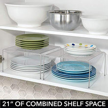 Carica l&#39;immagine nel visualizzatore di Gallery, mDesign Set da 2 mensole Porta Piatti impilabili per la Cucina Grigio Chiaro
