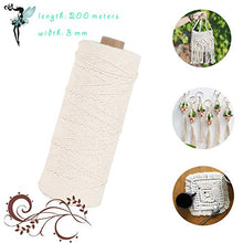 Carica l'immagine nel visualizzatore di Gallery, YIKEF Cotone di Macrame Filato,Fatta a Mano Corda Macramé in 200M-3mm