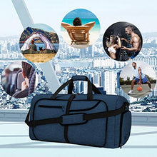 Carica l'immagine nel visualizzatore di Gallery, NEWHEY Borsone da Viaggio Pieghevole 65L Grande capacità Duffel Bag Blu