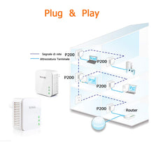 Carica l&#39;immagine nel visualizzatore di Gallery, Tenda Powerline P200Kit 200Mbps Homeplug AV, AV200+1Porta, AV200+1Porta - Ilgrandebazar