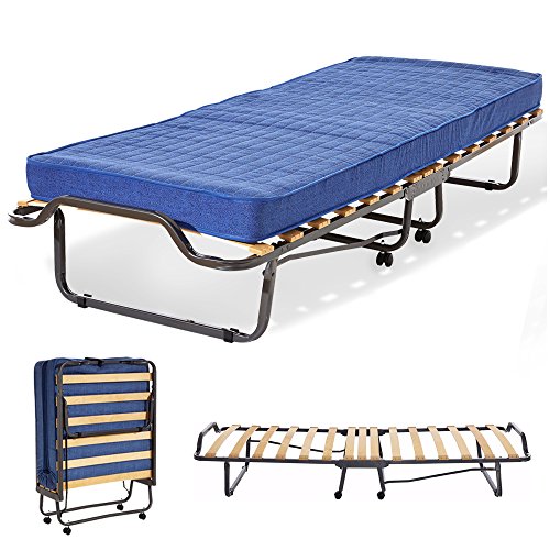 miasuite I sogni italiani Brandina Pieghevole con Materasso Blu, 80 x 200 Blu