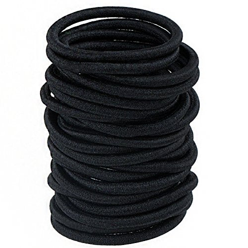 Meersee Elastici per capelli spessi e ricci, Misura grande, Nero, 100 Nero - Ilgrandebazar