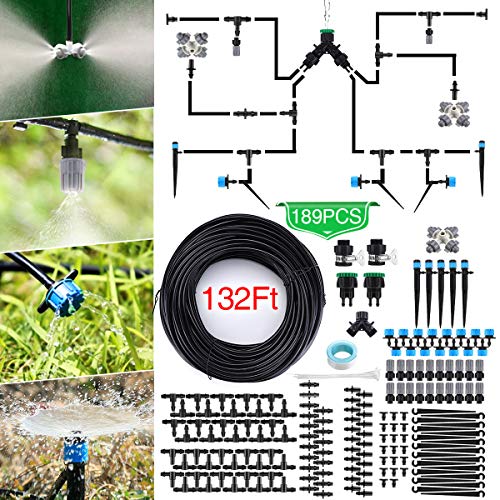 Jeteven Kit di Irrigazione A Goccia, 40M/189Pcs Micro Drip Irrigation Kit...