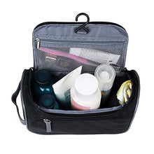 Carica l&#39;immagine nel visualizzatore di Gallery, Beauty Case da Viaggio, Borsa per Toilette - Uomini e Donne, Con Gancio Nero