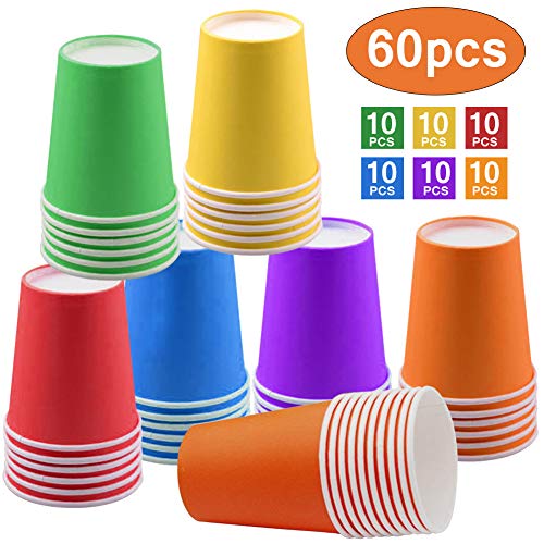 Bicchieri di carta usa e getta per feste, 255 ml, multicolore,...