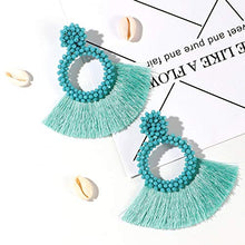 Carica l&#39;immagine nel visualizzatore di Gallery, LlorenteRM 2 Pairs Hoop Orecchini con Nappa per Donne Boemia Dichiarazione... - Ilgrandebazar