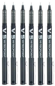 Pilot BX V5 Penna a Sfera Nera Punta Extra Fine 0.5mm Confezione da 6