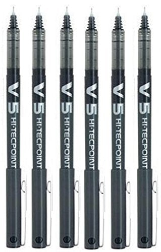 Pilot BX V5 Penna a Sfera Nera Punta Extra Fine 0.5mm Confezione da 6