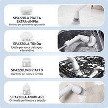 Carica l&#39;immagine nel visualizzatore di Gallery, Homitt Spazzola per Pulizia,Spin Scrubber con 4 testine Regolabili e Bianco - Ilgrandebazar