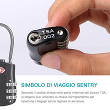 Carica l'immagine nel visualizzatore di Gallery, Lucchetto TSA,BICASLOVE 2 pezzi per valigia TSA,3 cifre...