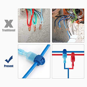VISSQH 120 Pezzi T-Tap Connettore Terminale, Filo Elettrico...