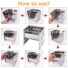 Carica l'immagine nel visualizzatore di Gallery, CestMall Stufa Portatile in Acciaio Inox a Legna Leggera per Portatile...