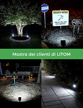 Carica l&#39;immagine nel visualizzatore di Gallery, LITOM 12 LED Luci Solari da Esterno, IP67 Faretti a Paesaggio 2 pezzi