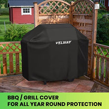 Carica l'immagine nel visualizzatore di Gallery, Velway Copertura Barbecue da Esterno, Telo Copri Barbecue Impermeabile, Copri BBQ, Anti Polvere Neve Pioggia Feci di Uccelli Sole,147x61x117cm,Nero