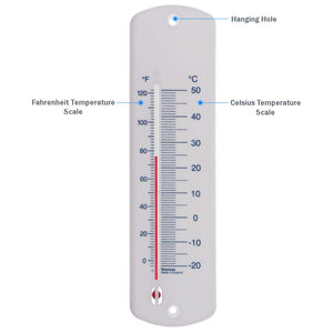 Brannan, termometro da Parete Grande, 240 mm, Giardino, Serra, bianco - Ilgrandebazar