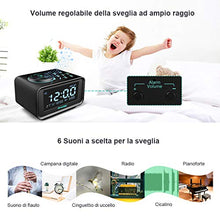 Carica l&#39;immagine nel visualizzatore di Gallery, REACHER Radiosveglia Doppia Funzione Con Porte USB di Ricarica, 6 Differenti...