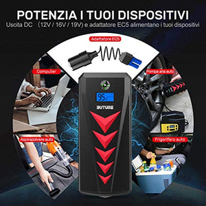 BuTure Avviatore di Emergenza, 2000A 22000mAh Batterie per Motori...