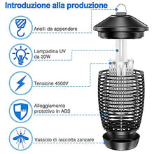 Carica l'immagine nel visualizzatore di Gallery, Lampada Antizanzare Elettrica, Aggiornamento per il 2023, 4500V 20W UV Zanzariera Elettrica Impermeabile IPX4, Insetticida Zanzare per Casa Giardino Interno Esterno, con 1 Spazzole Pulite