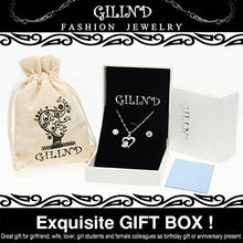 Carica l&#39;immagine nel visualizzatore di Gallery, Gilind Collana Argento 925 Cuore e orecchini set per le donne + Double Heart - Ilgrandebazar