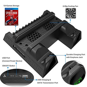 OIVO PS4 Supporto Verticale con Ventola di Raffreddamento, Stazione di...