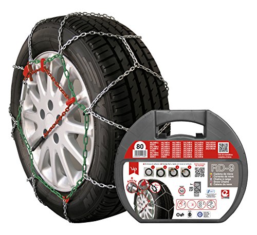 VIP RD9 - Catene da neve in metallo mm, misura 80, set 2 pezzi, guanti... - Ilgrandebazar