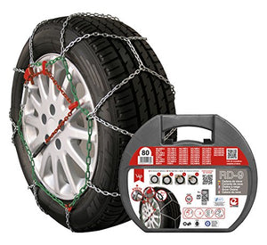 VIP RD9 - Catene da neve in metallo mm, misura 80, set 2 pezzi, guanti... - Ilgrandebazar