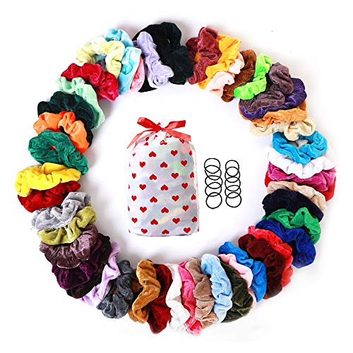48 Pezzi Capelli Scrunchies Velluto, Elastico In Velvet Scrunchies, per... - Ilgrandebazar