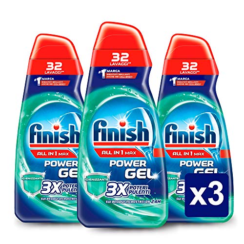 Finish All in 1 Detersivo Liquido Lavastoviglie Powergel - 3 x 650 ml - Ilgrandebazar