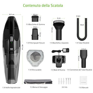 Aspirabriciole Senza Fili, Holife Aspirapolvere Portatile Potente, Nero 164 - Ilgrandebazar