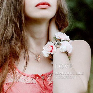 SNZM Collana di Fiori Rosa per Le Donne Gioielli Rose Gold - Ilgrandebazar