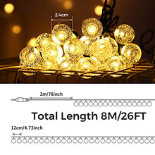 Carica l'immagine nel visualizzatore di Gallery, 50 LED Catena Luminosa Solare, 【Alimentazione Solare e USB】8 Modalità &amp; 8M Luci Solari Esterno, Impermeabile IP65 Lampada Solare per Giardino, Terrazzo, Matrimonio, Festa