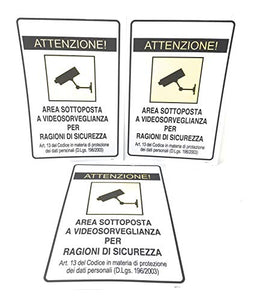 TEMPO DI SALDI 3 x Cartello Segnaletico Attenzione! Area Sottoposta A... - Ilgrandebazar