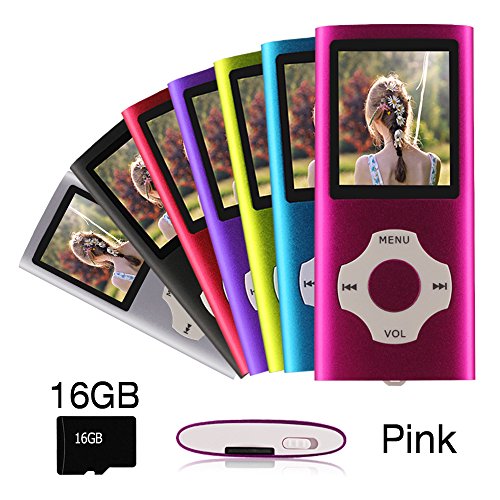 Ueleknight MP3/ MP4 Player con Scheda Micro SD da 16 GB,Lettore Musicale Pink