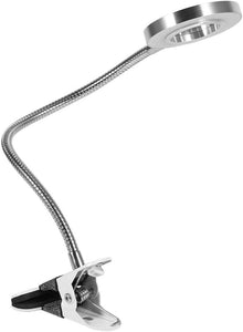 Lampada da tavolo a LED con clip, Portatile Sopracciglio permanente Manicure Luce fredda USB Strumenti di bellezza per l'uso del letto per il trucco delle unghie