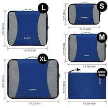 Carica l'immagine nel visualizzatore di Gallery, Gonex Set di 9 pezzi Cubi Organizzatori Valigie Blu Scuro X9 Packs